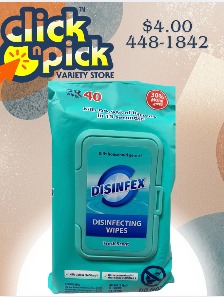 Disinfex 40ct Disinfectant Wipes