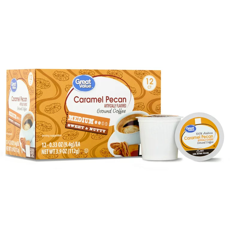 Caramel Pecan Medium Roast Coffee Pods, 12 Ct